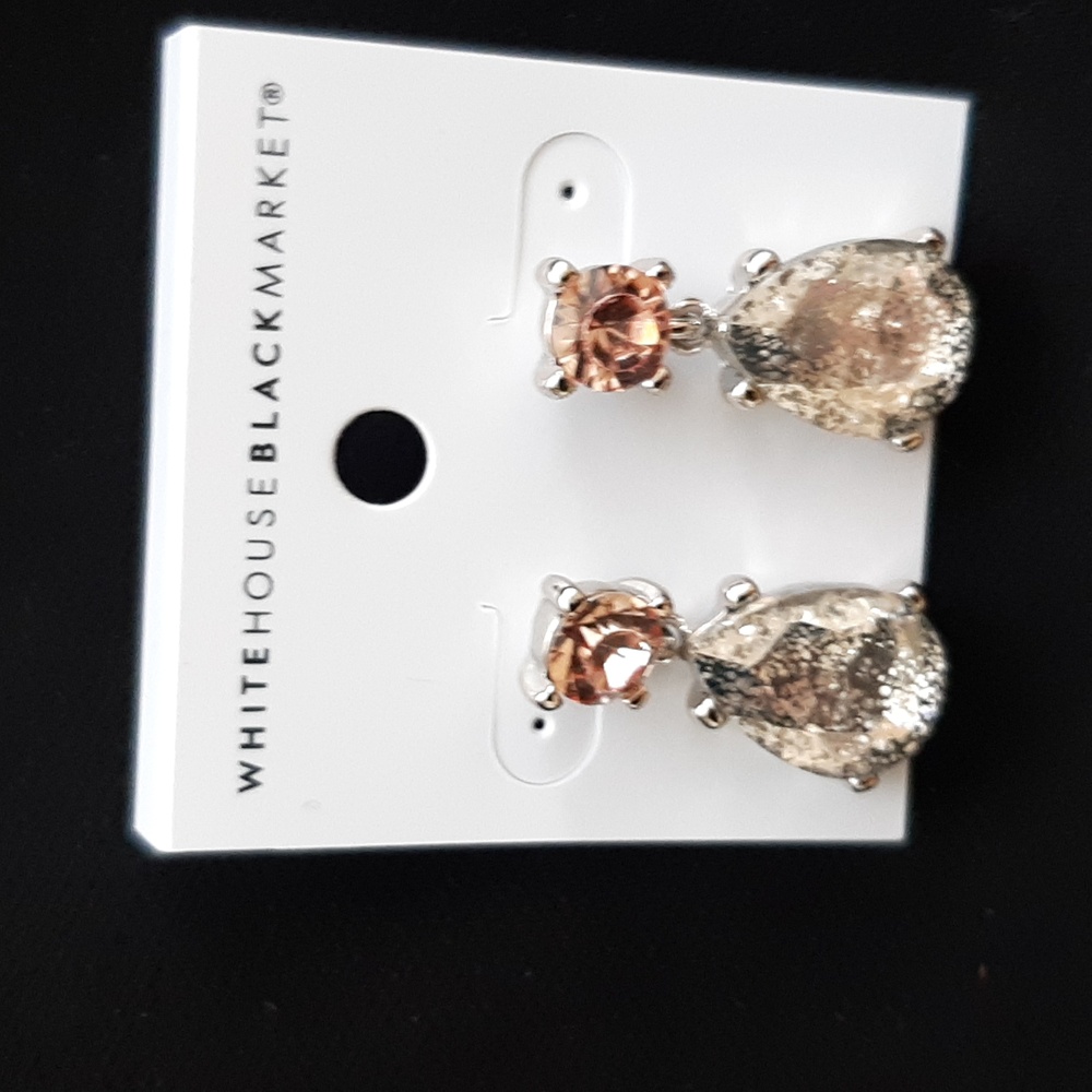 White House Black Market Silver and Peach Earrings